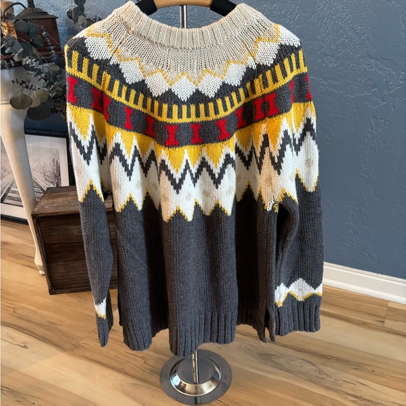 Aerie Cozy Gray Fairisle Sweater NWT - Picture 9 of 9